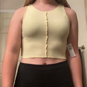 NWT American Eagle Cropped Yellow Tank Size small